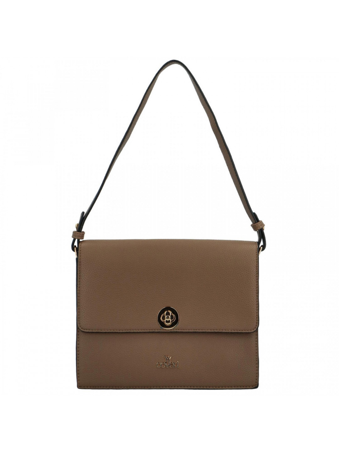 Luxusní dámská koženková kabelka na rameno Augustina tmavě béžová